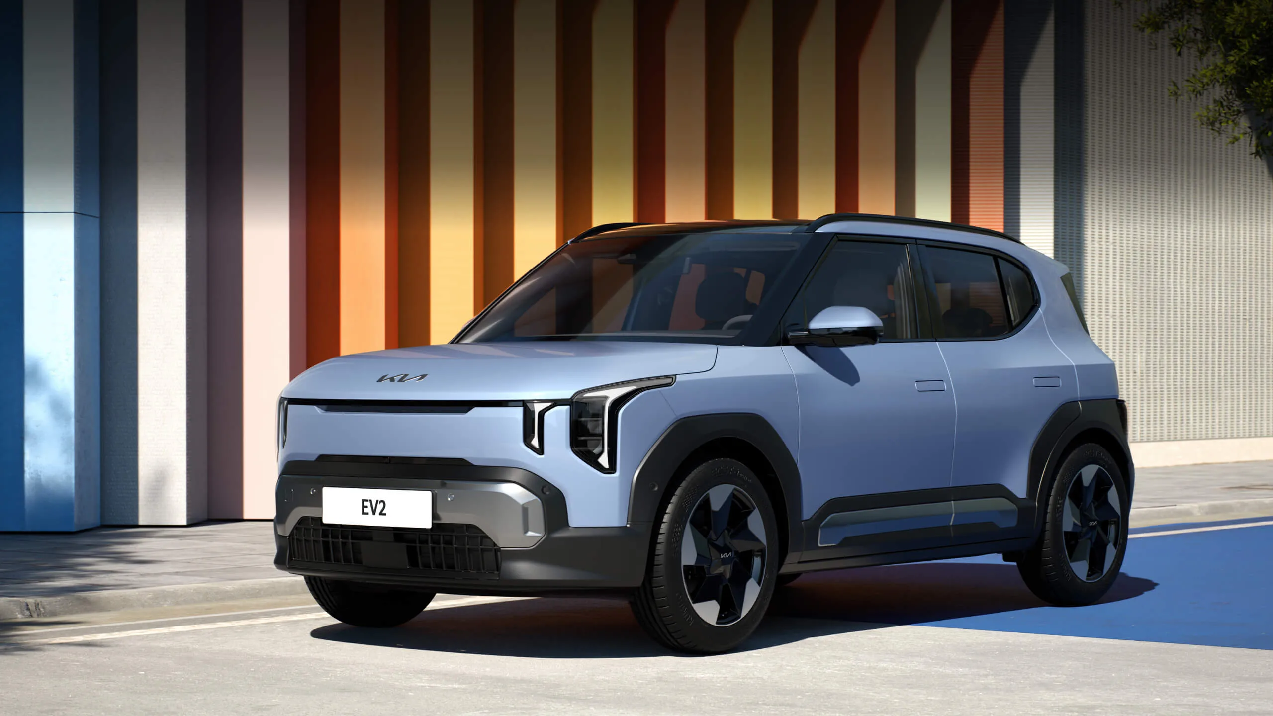 Our iconic tiger-nose and signature LED lighting give the Kia EV2 a modern, aspirational presence.